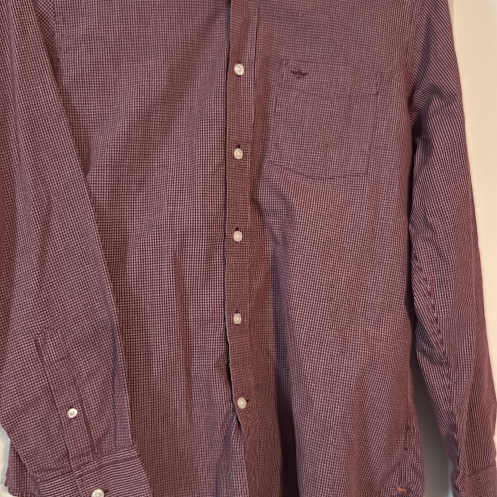 Men's burgundy Checkered Shirt